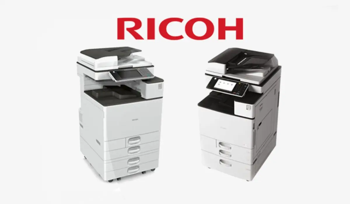 two Ricoh multi-function printers